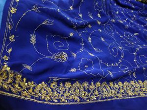 aari tari an zardozi Blue Saree 💓