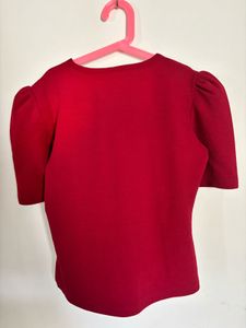 Red Puff Sleeve Top