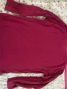 Burgundy "HEY!" Long Sleeve Tee