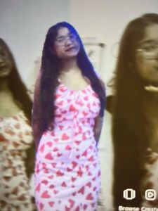 Pink Heart Print Maxi Dress