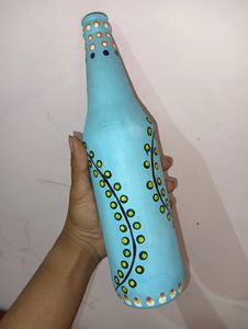 Hand Painted Glass Bottle For Showpiece.