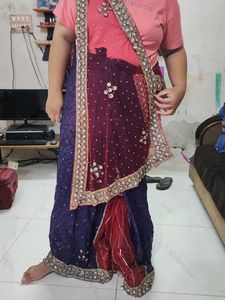 Party Wear Elegant  Saree With Heavy Styed Dupatta