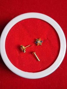 Floral Stud Earrings Gold