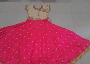 Ethnic pink flare frock