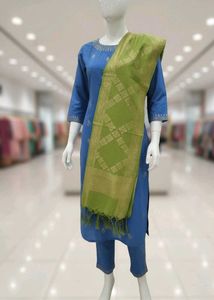 Brand New Vishudh Blue Kurti Pant with Dupatta