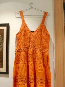 Orange Embroidered Dress