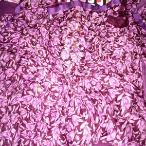 Printed Saree With Attached Fall