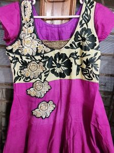 Embroidered Yellow Kurti
