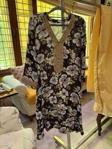 Floral Print Kurta set with Tulip pants