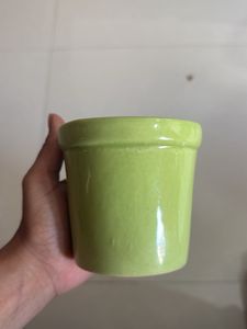 Green Ceramic Planter