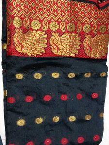 Black And Red 🔴 Cotton Saree