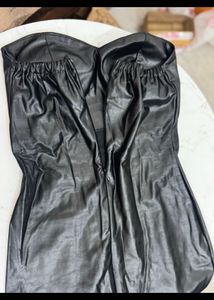 Chic Leather Black Bodycon Dress