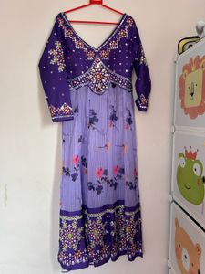 Beautiful purple A line kurti with side cuts