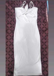 White Cutout Midi Dress