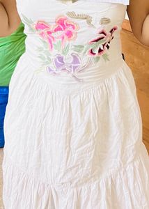 Tiered Pure White Dress ❤️ With Embroidery