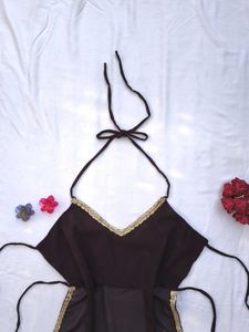 Chatpati y2k halter backless kurti🤎