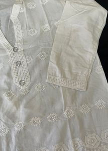 White Embroidered Kurta