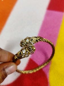 Gold-toned Bangle with Stones