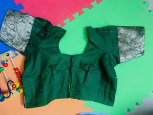 Ready To Wear Green Bordered Blouse