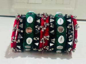 Colorful Embroidered Bangles