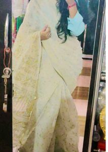 Elegant Floral Embroidered Saree With Blouse