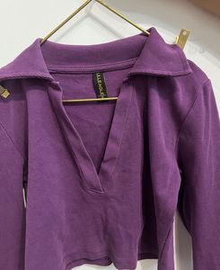Purple Collared Top