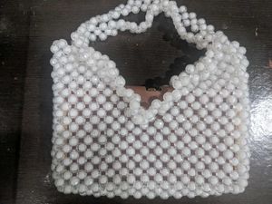 White Beaded Purse