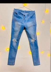 Faded Knee Slit Jeans