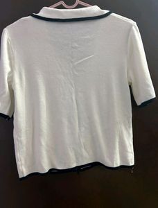 White Black Outline Top