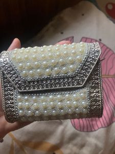 Elegant Pearl Embellished Clutch
