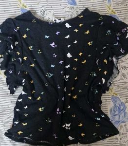 Cute Butterfly Print Top
