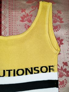 Sleeveless Yellow Crop Top