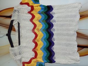 Rainbow Crochet Knit Top