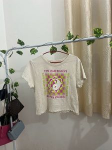Loose fitting crop top.