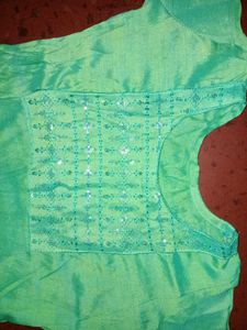 Green Embellished Sleeveless Top