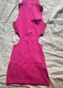 Hot Pink Cut Out Mini Dress