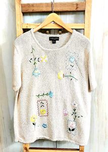 Embroidery Work Baige Colour Pullover Size-46