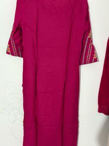 Pink Embroidered Kurta Set