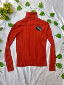 Y2k Ribbed Turtleneck Sweater 🧡