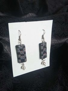 Handmade Geometric Pearl Drop Earrings