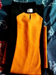 Black &amp; Mustard Mini Dress