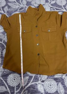 brown double pocket shirt girls