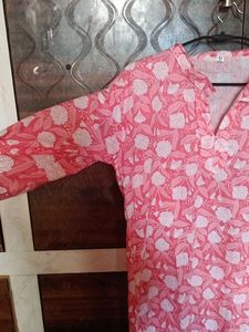 Pink Floral Print Kurta