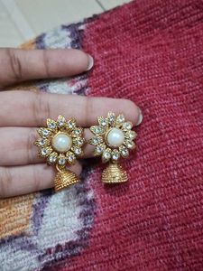 Golden Jhumka Earrings