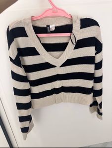 Striped V-Neck Sweater