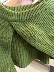 green cutout cropped sweater perfect for creating