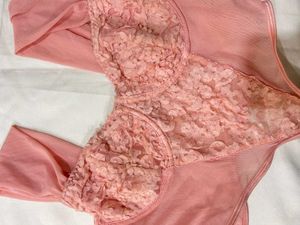Pink Floral Lace Corset