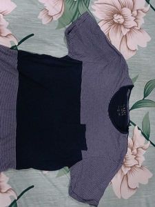 Striped & Solid Colorblock Tee