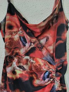 Urbanic Cowl Neck Mesh Angel Print Bodycon Dress