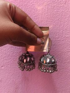 Silver Jhumka Earrings